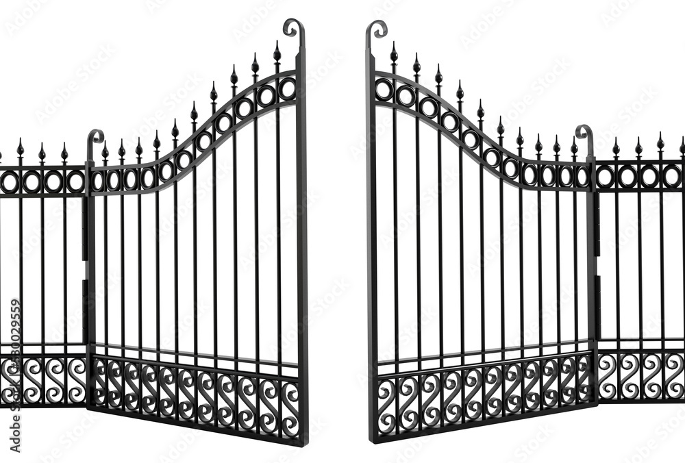 Black iron gate on transparent background. Stock Illustration | Adobe Stock