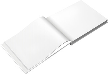 Aufkleber - White cover book mockup, png, horizontal hardcover, isolated.