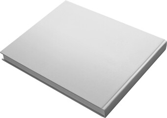 Aufkleber - White cover book mockup, png, horizontal hardcover, isolated, back view.