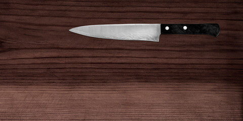 Wall Mural - Topview of Cooking Knife and Cutting Board