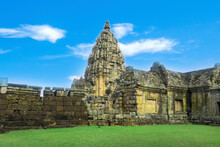 Phanom Rung Historical Park Is Castle Rock Old Architecture About A Thousand Years Ago At Buriram Province,Thailand