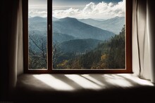 View Through The Window To The Mountain