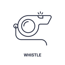 Whistle Icon From Volleyball Collection.Icons Such As Football, Game Icons. Simple Thin Line Icon Vector Illustration.