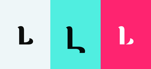 Leinwandbilder - Set of letter L minimal logo icon design template elements