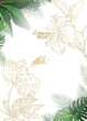 © Svetlana Davydova - Tropical banner arranged from exotic emerald leaves and exotic flowers