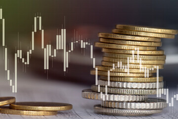 Finance or investment business and rising price chart