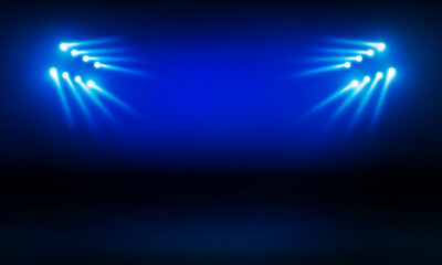 Bright stadium arena lights blue vector design.