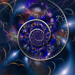 Wall Mural - spiral of time inside planetary fractal