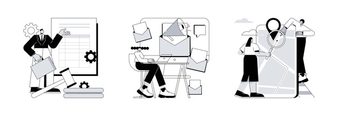 Fototapete - company website menu abstract concept vector illustration set. legal notice, newsletter website tab,