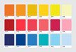 Modern color palette swatch set. Trendy colour catalog samples. Vector illustration