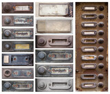 Fototapeta  - Old and broken doorbells on transparent background