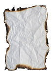 Fototapeta  - Crumpled paper with burned edges on transparent background