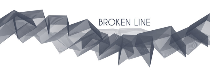 Poster - Grey polyline. Abstract broken line on white. Vector graphics