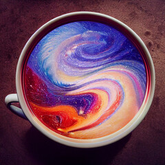 cup of coffee with galaxy swirl