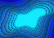 Wave Paper Art Background Blank For Message Or Text.