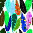 Modern fashion seamless pattern. Creative collage with colorful leaves.