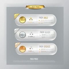 Wall Mural - Button web price table pack on background color black 27