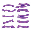 © HHO - Purple ribbon symbolizing cancer survivors, gynecologic cancer. Violet ribbon vector