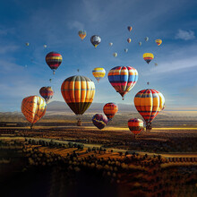 Bot Created Digital Art Showing A Representation Of The Albuquerque Balloon Fiesta
