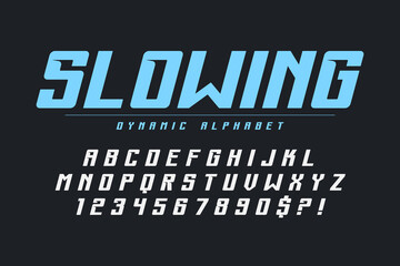 Aufkleber - Dynamic alphabet design, speed moving, original characters set.