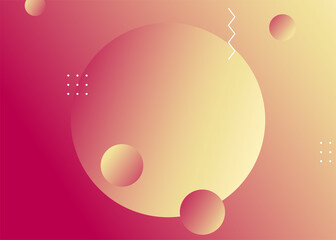 Aufkleber - Abstract geometric background illustration for poster design. Modern and minimalist wallpaper in Memphis style. Trendy Aesthetic copy space for presentation cover template