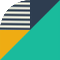 Aufkleber - trendy geometric with checkered patterns in multiple colors and shapes. creative contemporary design element in square for decoration of pop theme design.