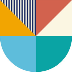 Aufkleber - trendy geometric with checkered patterns in multiple colors and shapes. creative contemporary design element in square for decoration of pop theme design.