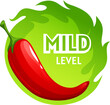 Mild level of chili pepper spicy rating sticker