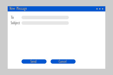 Poster - window browser new message. Email icon. White text box. Vector illustration. Stock image. 