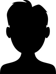 Wall Mural - Little male boy avatar, young man profile shadow