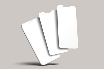 App interface on smarphone mockup blank