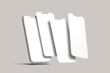 App interface on smarphone mockup blank