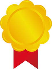 Sticker - Gold medal icon illustration / png