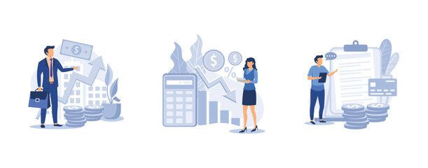 Poster - accountancy service . revenue agency, calculating loss, pay a balance owed, payroll account, tax law