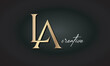 LA letters luxury jewellery fashion brand monogram, creative premium stylish golden logo icon