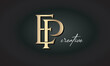 EP letters luxury jewellery fashion brand monogram, creative premium stylish golden logo icon