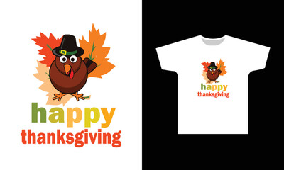 Wall Mural - Happy Thanksgiving T-Shirt Design Graphic