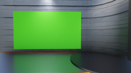Wall Mural - Green Screen Studio 2267_3D Virtual TV Studio News_Studio Background