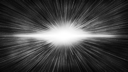 Wall Mural - Big bang effect on bright black galaxy sky, horizontal background