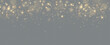 Golden sequins glow with many lights. Glittering dust. Luxurious background of golden particles.
