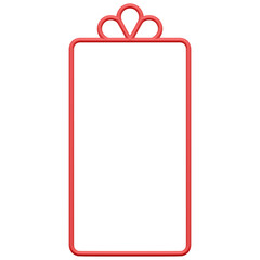 Poster - Red openwork frame for smartphone 3d. Gift christmas decoration for digital gadget