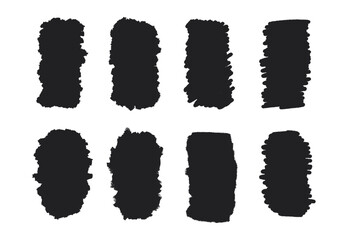 Aufkleber - Hand drawn ink brush blob shape set for social media stories. Quote minimalist frame blank template set. Isolated text box. Empty scribble speech bubble blobs. Vector illustration on white background.