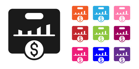 Poster - Black KPI - Key performance indicator icon isolated on white background. Set icons colorful. Vector