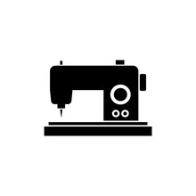 Manual Sew Machine Icon. Sewing Machine Icon Isolated On White Background