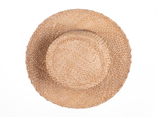 Sticker - vintage straw hat isolated on white background