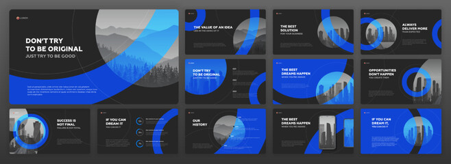 Wall Mural - modern powerpoint presentation templates set. use for creative keynote presentation background, broc