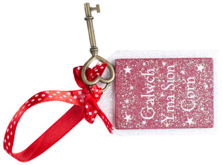 Wall Mural - xmas christmas tree decoration in welsh key to the door