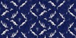  Summer indigo batik block print dyed motif seamless border pattern. Fashion edging ribbon trim for beach wear. Masculine shirt tie dye effect. Repeatable woven endless band