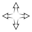 4 side arrow, four way both icon, logo arrow line