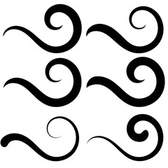 Poster - Line swash, curly under, calligraphy squiggle swoosh, underline stroke brush